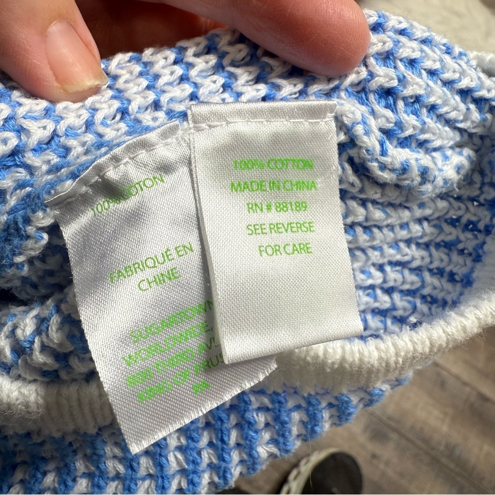 Lilly Pulitzer Blue White Knit Crewneck Sweater - Picture 7 of 9